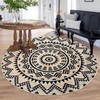 Lacomfy Modern Rug 5.2Ft Round Boho Bedroom Carpet Circle Farmhouse