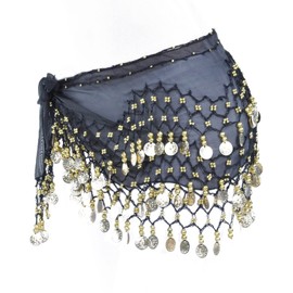 Women's Belly Dance Belt, Dance Cloth with Coins for Belly Dance, Chiffon Hip Scarf, Belly Dance Coin Cloth, Belly Dance Costume, Hip Scarf Skirt, Belly Dance Coin Belt, Dance Cloth, Belly Dance