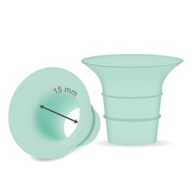 Maymom Inserto de brida de 15 mm compatible con Medela/Spectra/Elvie/Momcozy/tsrete/Willow/Motif Luna/Ameda MYA Protectores de pecho de 24 mm. Reduce el túnel de pezón de 24 mm hasta 15 mm