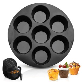 Liberhaus Air Fryer Muffin Pan 3.5 5.8L Compatible 7 Cup Tray Nonstick Silicone Muffin