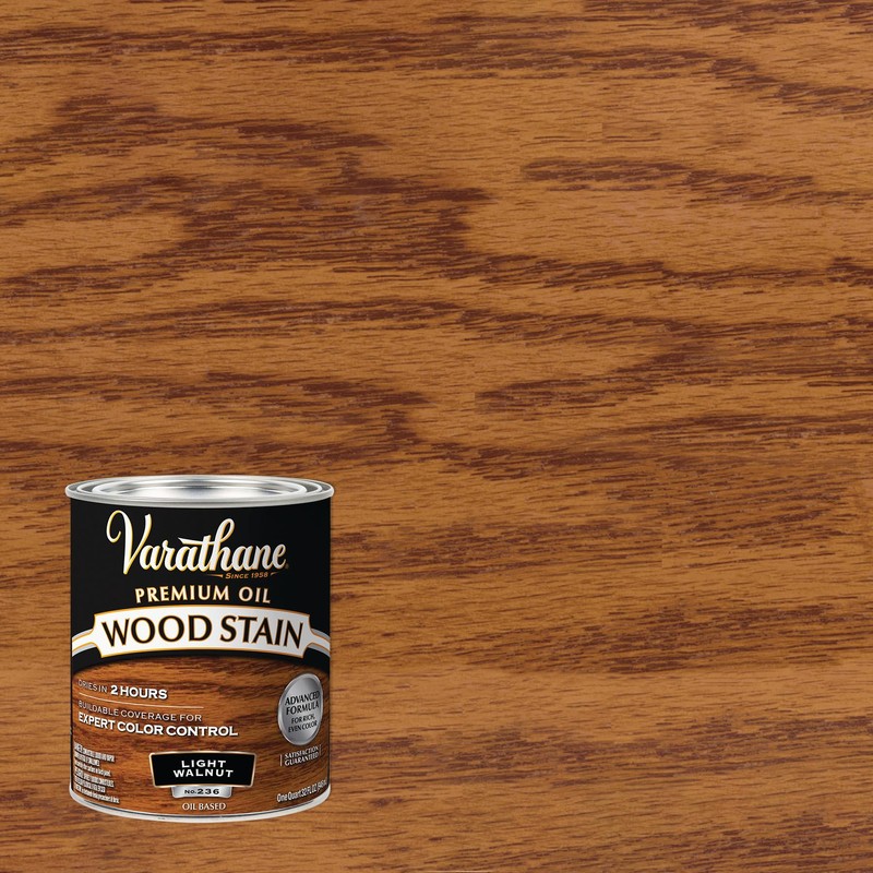 Rust-Oleum Varathane 211719H Premium Wood Stain, Quart, Light Walnut