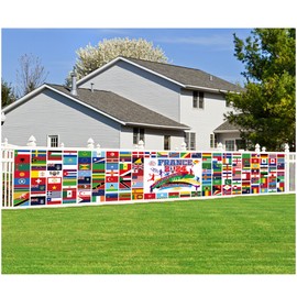 AFYHH Flag Banner Decorations Frence Welcome Banner France 2024 World Country Flag Banners for 2024 France Summer Games Decoration 270x40cm Summer Party Games Decorations Indoor Outdoor