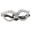 Silver Tone Metal Austrian Crystal Rhinestone Evening Mask M1327-SAB