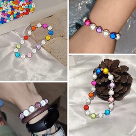 INSPIRELLE 200pcs Miracle Beads 8mm Assorted Colors Round 3D Illumination for Jewelry Making Glistening Under Sunshine and Light