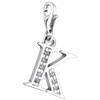 Nenalina Charm Letter K Pendant in 925 Sterling Silver for