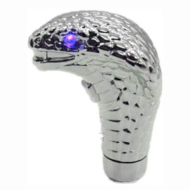 Car Manual Gear Shift Lever Knob Snake Chrome (Blue)