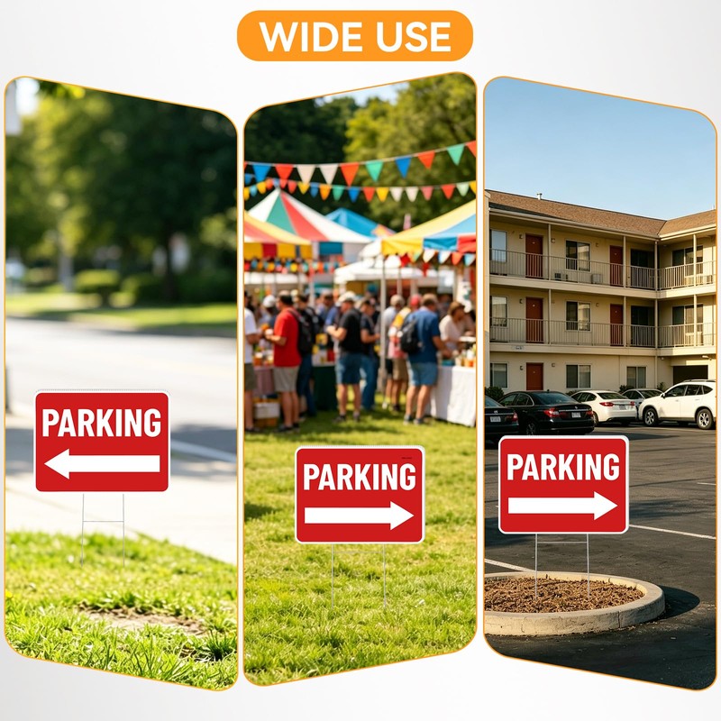 Parking Sign 2 Pack, 16"x12" Parking Signs for Outside Event,