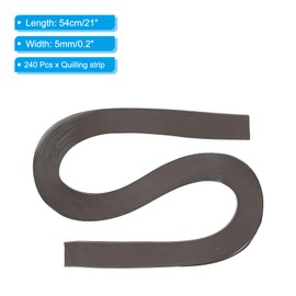 PATIKIL 240pcs Quilling Strips Paper 3/16"(5mm) 21"(54cm) Origami Paper Quilling Strip for Art DIY Hand Craft Christmas, Dark Grey