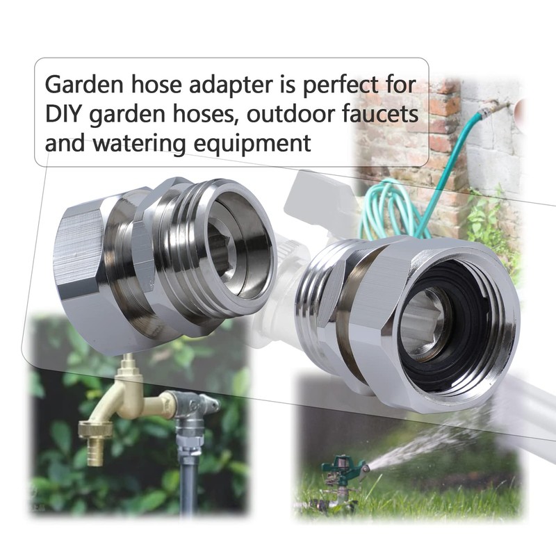 G-Sunny Garden Hose Swivel Adapter, Solid Brass Hose Connectors -
