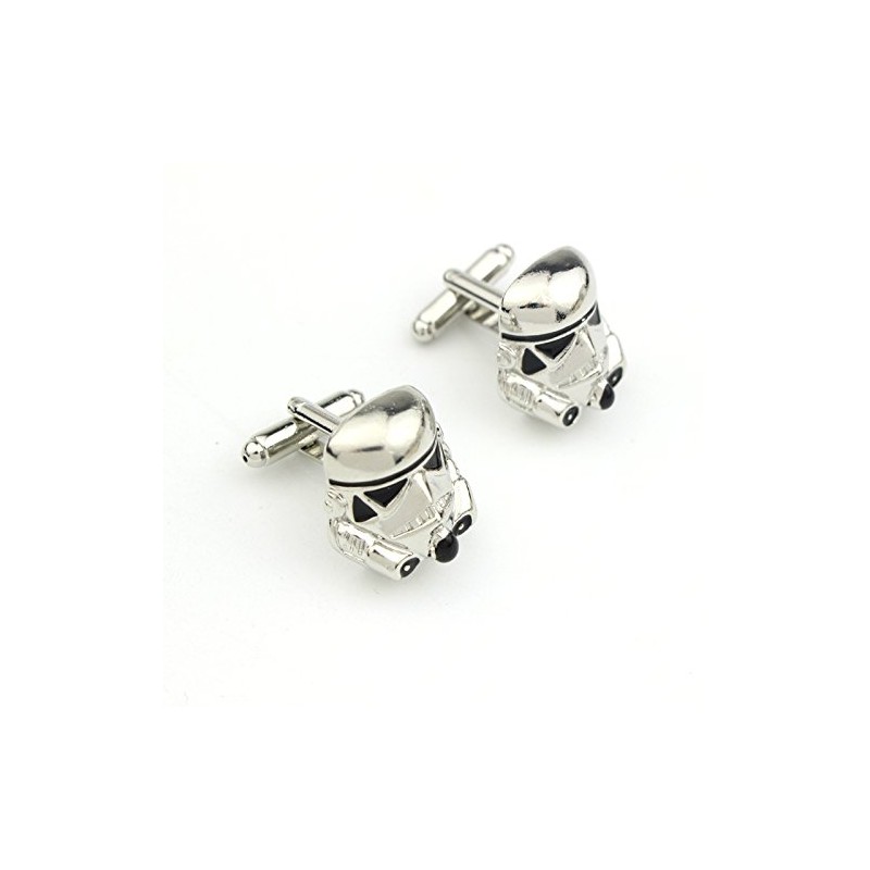 Men's Storm Trooper Clone Trooper Silver & Black Cuff links