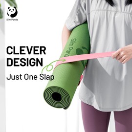 Slim Panda Yoga Mat Strap Slap Band, Yoga Mat Band is designed to keep your yoga mat rolled up tightly in seconds, suitable for most yoga mats (60 cm L x 50 cm W)