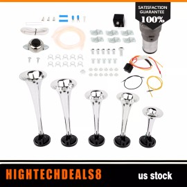 Trumpet Dixie Musical 5 Silver Plastic Air Horn Dukes of Hazzard General Lee Kit