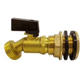Hooshing Brass Rain Barrel Spigot Kit Quarter Turn Ball Valve Faucet with Bulkhead Fitting for Aquariums, Water Tanks, Tubs, Pools