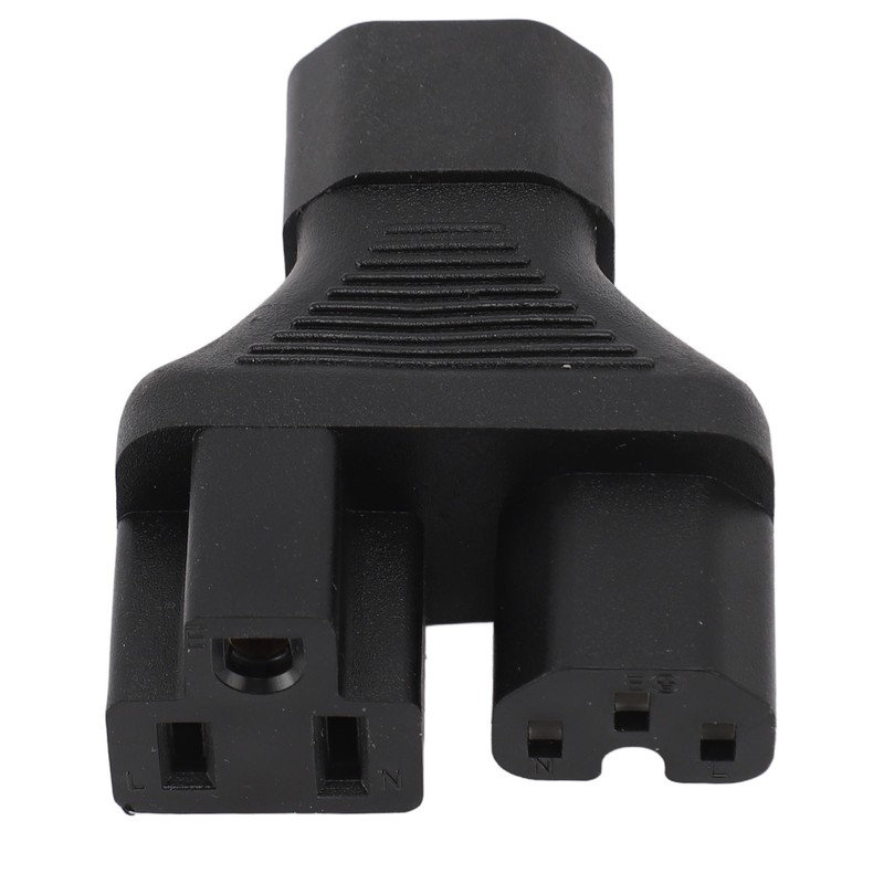 IEC320 C14 to C13 and 5‑15R Power Adapter Male to