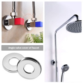 SING F LTD 4PCS Shower Pipe Covers 26mm Tap Cover Collar Stainless Steel Tall Hole Cover Chrome Valve Pipe Collar Round Cover for Water Pipe Faucet Shower Pipe Facilities