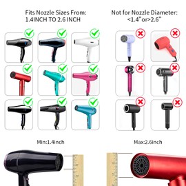 Diffuser Attachment for Hair Dryer Universal, Blow Dryer Nozzle-Specific Hair Diffuser for Curly Hair and Natural Wavy Hair, Suitable for Hair Dryers 1.4in-2.6in (Black)