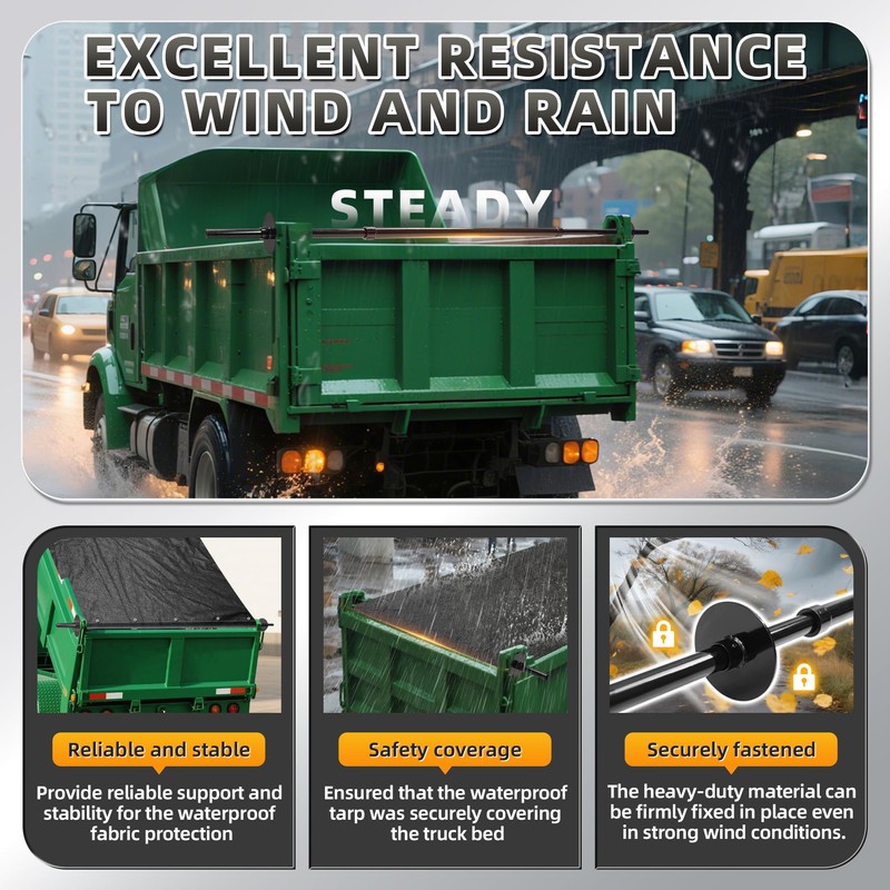 Dump Trailer Tarp Retention Bar with Screws & Hex Key,