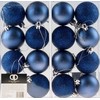 Set Of 16 Midnight Blue Christmas Tree Baubles Decorations -
