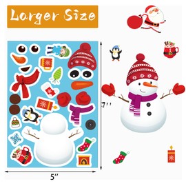 Christmas Stickers for Kids 48 Sheets Make Your Own Christmas Stickers Christmas Party Games Santa Snowman Reinder Face Sticke Christmas Stickers Bulk