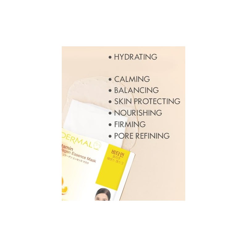 DERMAL - 10 Pcs. Brighten - Mascarillas faciales con Esencia