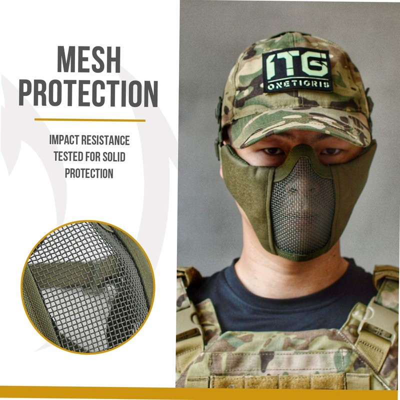 OneTigris 6" Tactical Foldable Half Face Mask Protective Mesh Mask