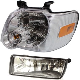 Garage-Pro Driver Side Headlight Kit for Ford Explorer 2006-2010 Halogen With bulb(s) W/Fog Light For Models Without Sport Package Replaces# 6L2Z13008BA 6L2Z15201AA
