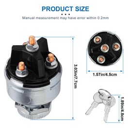 Ignition Key Switch,4-Position Universal Starter Key Ignition Switch 12v fit for Car, Forklift, Truck, Tractor, Trailer, Caterpillar, Agricultural,Construction Vehicles,Acc/Off/IGN/(Start)