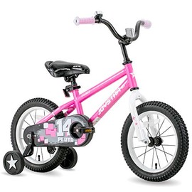 JOYSTAR 12 Inch Pluto Kids Bike with Training Wheels for Ages 2 3 4 Year Old Boys Girls Toddler Children BMX Bicycle Pink