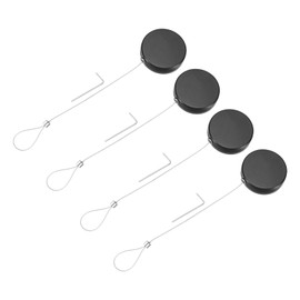 sourcing map 3.3ft Retractable Cable Lock with Latch Remote Control Security Lock with Adjustable Cord Tether Anti Theft for Laptop, TV, 150 G, Black, 4 Pack