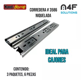 Handyhome Corredera Handy Home 25 Cm X 3.5 Cm 3 Paquetes 6 Pz 3586