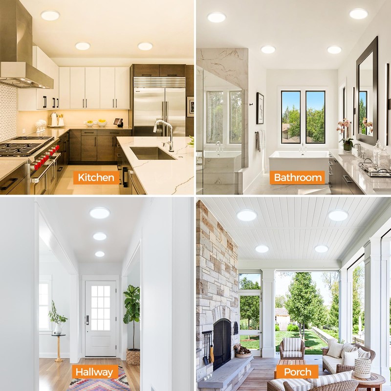 Slochi 4Pack 6.5Inch Flush Mount LED Ceiling Light Fixture White,