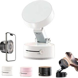 Vacuum Magnetic Phone Holder - Foldable & Portable Design, Universal Strong Suction Cup Mount for Car, Home, and Office, Lightweight & Compact - Color: White