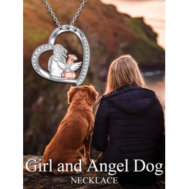 Midari Dog Necklace for Her Sterling Silver Dog Mom Gifts for Women Paw Necklace I Love You Forever Puppy Lover Memorial Gifts for Women Mama