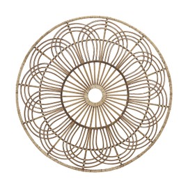 36" Round Wicker Wall Decor - Brown Hanging Decorative Circle - Contemporary Rustic Decor For Home or Office - Creative Bedroom Decoration