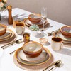 LERATIO Ceramic Dinnerware Sets for 4, Coupe Plates and Bowls