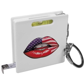 'American Flag Lips' Keyring Tape Measure/Spirit Level Tool (KM00042767)