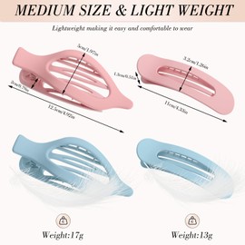 obeoby 8 PCS Flat Hair Clips, Light Colorful Flat Claw Clips 2 Styles Hair Claws for Women Girls Thin Hair