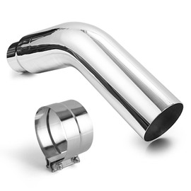 A-KARCK Turn Down Exhaust Tip 5.0" Inlet with a Clamp, Chrome Tailpipe Tip with 5.0" Inlet 6.0" Outlet 23" Overall Length, Chrome Structure for High Temperature Resistance