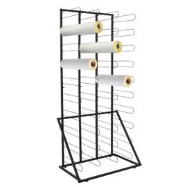 Floor Standing Vinyl Roll Storage Rack, Paper Rolls Organizer Holds 40 Rolls, Material Roll Dsplay Rack for Office, Printing Shop