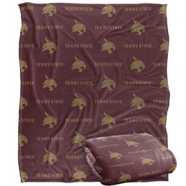Texas State University Blanket, 60"x80" Logo Pattern Silky Touch Super Soft Throw Blanket