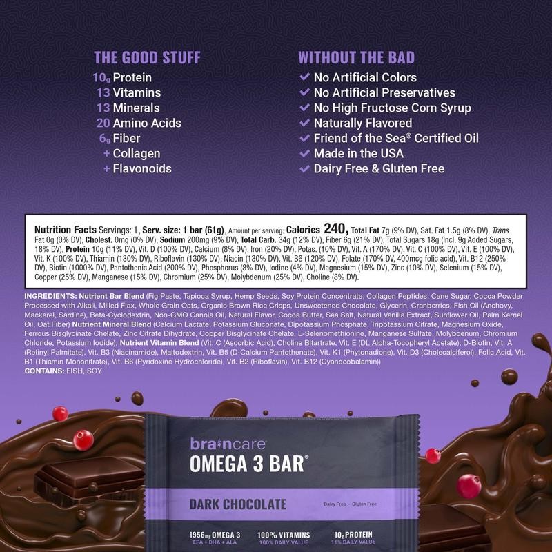 Brain Omega 3 Bar - Fig & Dark Chocolate -