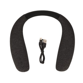 Bluetooth Neckband Speaker Stereo Noise Cancelling Hands Free Wireless Wearable Speaker with Mic for Sports Travel Black