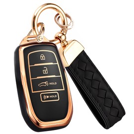 Montague Key Fob Cover for Toyota Crown Corolla Cross Grand Highlander Land Cruise Prius Sequoia Tundra Venza（B-Black