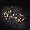 coadipress Hollowing Geometric Peach Heart Heartbeat Love Earrings for Women