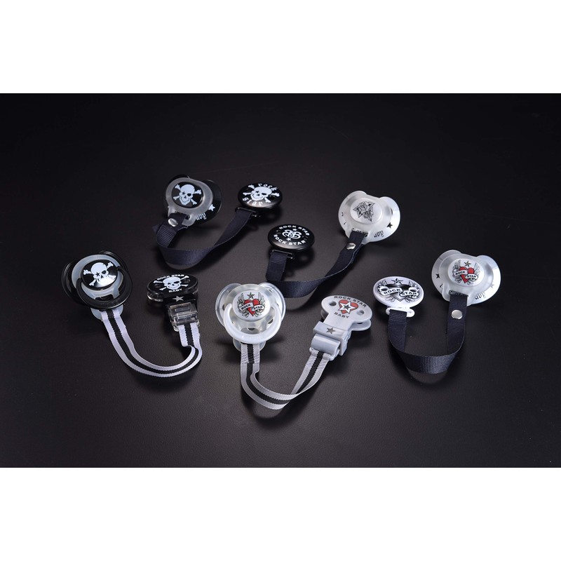 Baby Nova Rockstar Baby Pacifier Holder Heart 0 Months ~