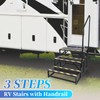 3-Steps RV Stairs with Handrail,Hot Tub Steps with Handrail 300LBS