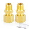 ERGAOBOY 2 Pcs 8MM OD X 3/8" BSP Thread Brass