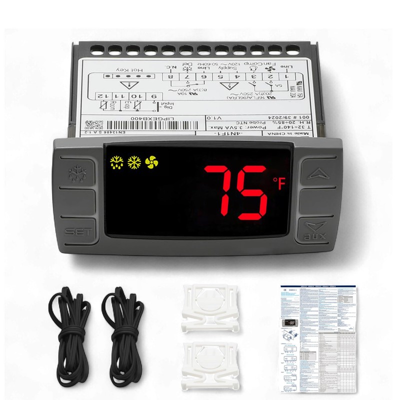 Digital Temperature Controller XR06CX-4N1F1 for Commercial Refrigeration, 120V Replacement for