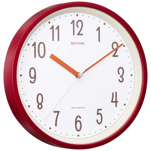 RHYTHM PLUS 8MYA40NC01 Wall Clock, Radio Clock, Continuous Second Hand, Small, Wall Hanging, Interior Clock, Standard Style 143