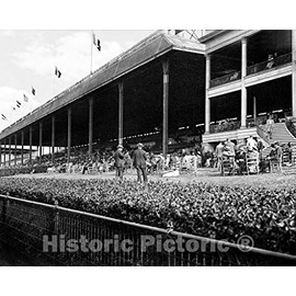 Restored Black & White Photo - Historic Long Island, Elmont, N.Y. - Belmont Park, Elmont, c1913-14in x 11in